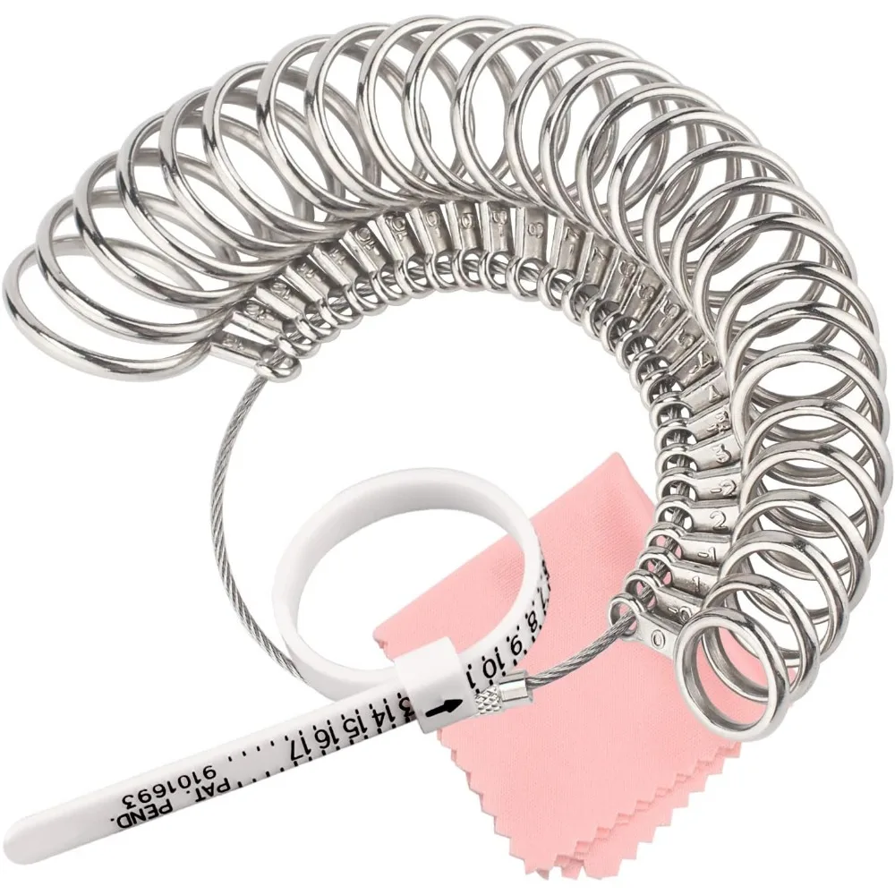 Ring Sizing Toolkit for Men and Women - Home Finger Measurement Tool with Sizing Chart and Adjustable Looseness