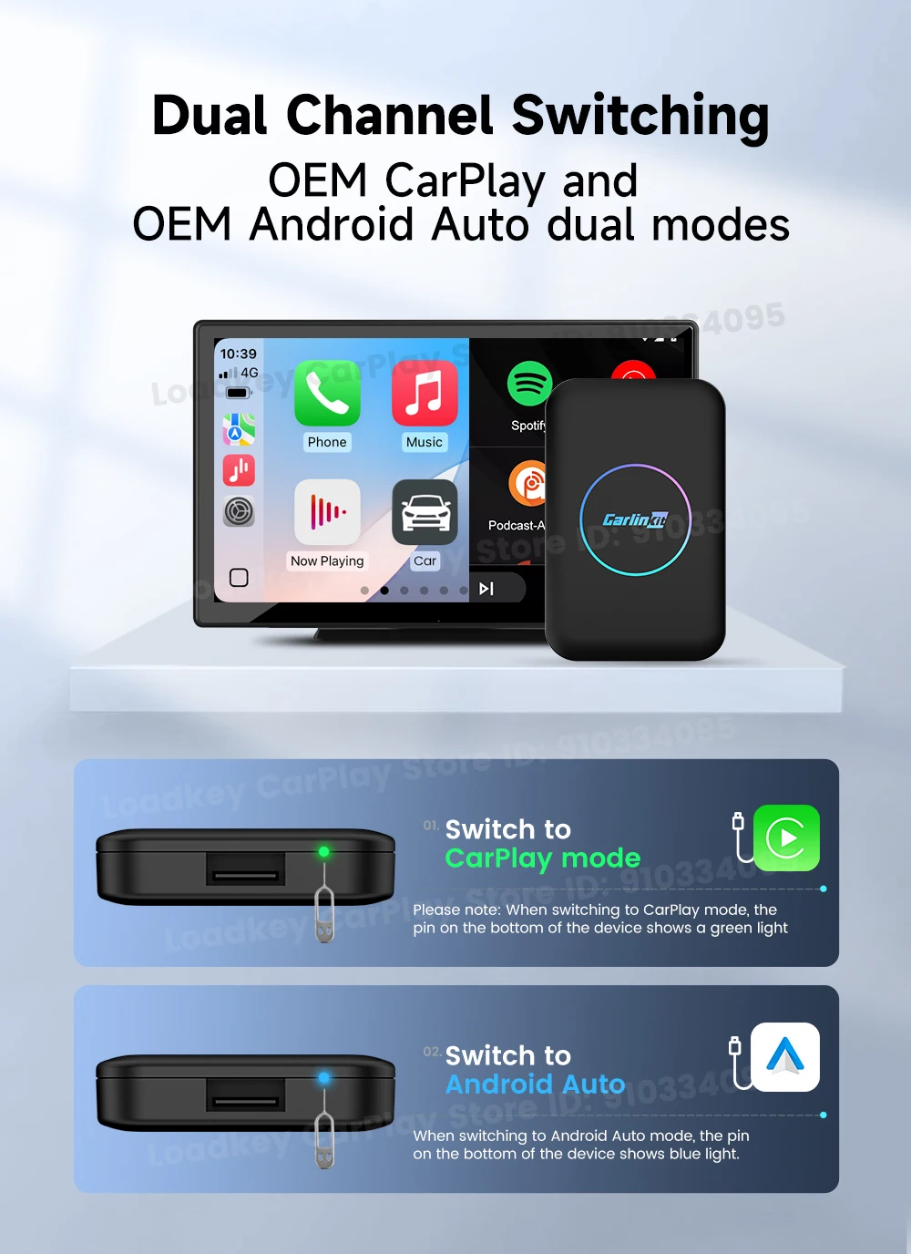 CarlinKit Android AI Box Wireless Adapter Lite S Kabelloser Dongle CarPlay Android Auto für IPTV YouTube Netflix Spotify HD-Ausgang – Detail 5