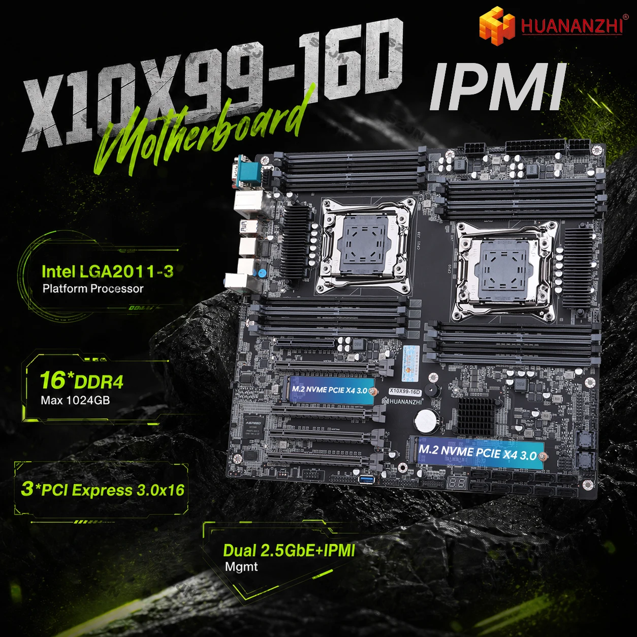 Pc Gaming Xeon - HUANANZHI X10X99-16D V2.0 Motherboard Set Dual