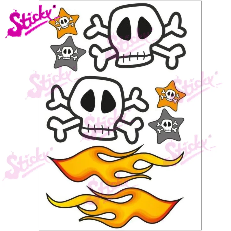 Furry Sticky Cute Set Stickers Flame Decals Motorcycle Car Accessories Stickers Laptop Stickers Car Body Stickers