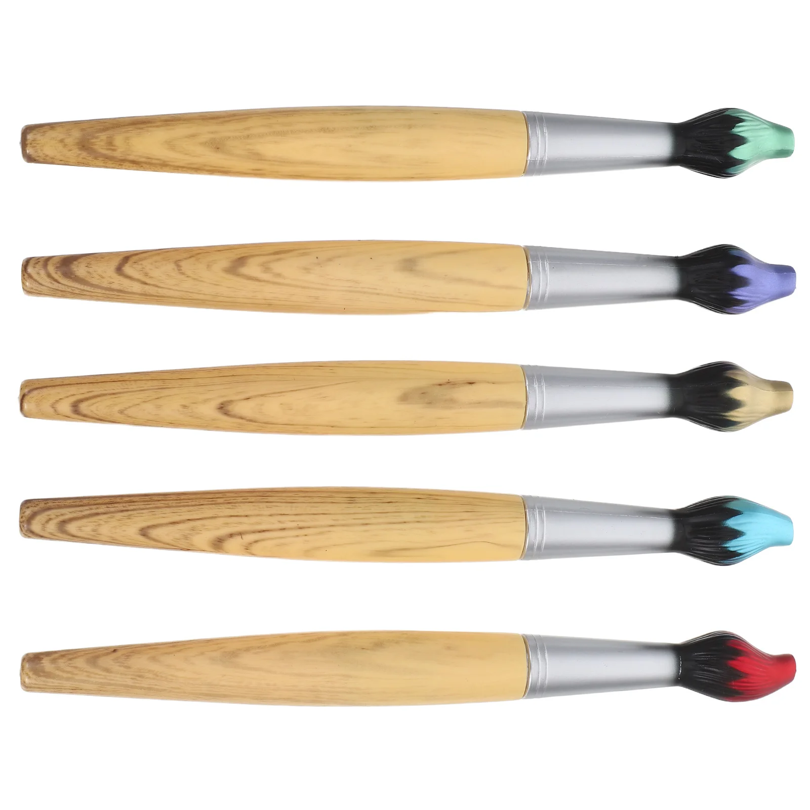 

5 шт., деревянные шариковые ручки, креативная кисть для моделирования, удобная ручка, портативная подарочная ручка для письма, многофункциональная стильная ручка для письма