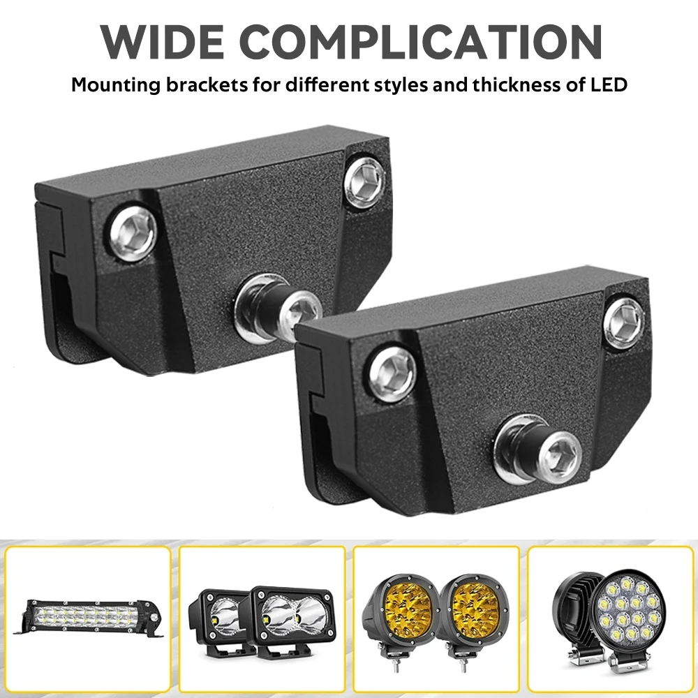 Universal Fit Hood Mount Light Brackets LED Work Light Clamp Driving Light Mount Holder For Truck SUV Off Road Car Accessories