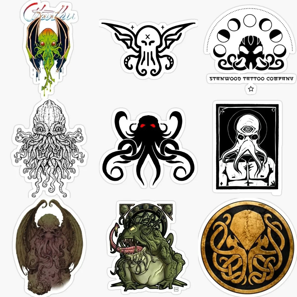 

Cthulhu Great Old Ones Octopus Monster Tentacles PVC Sticker for Decorate Fridge Car Motorcycle Off-road Helmet Bumper Decal