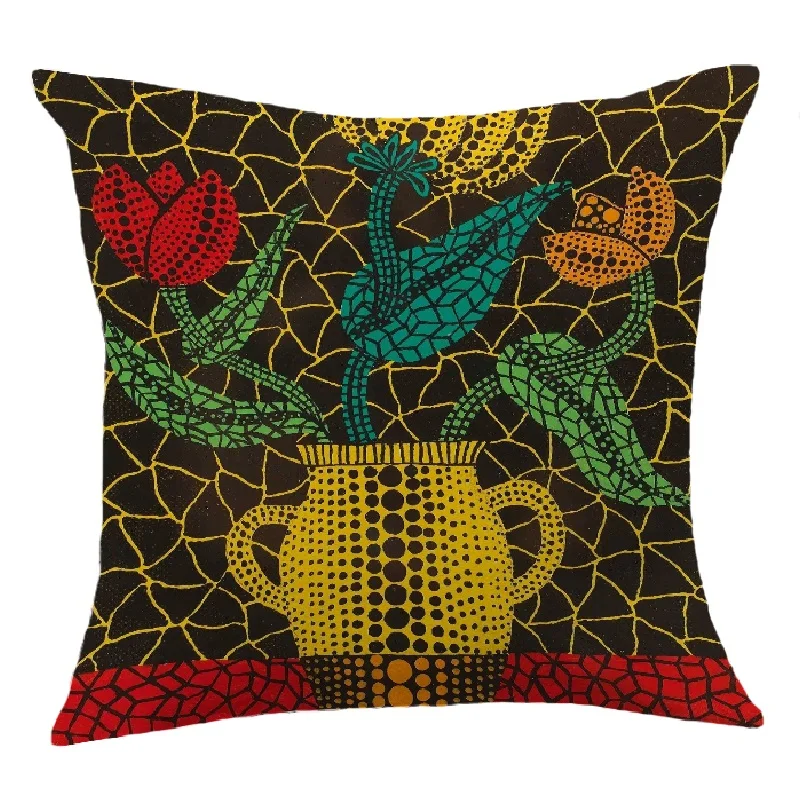 Yayoi Kusama Art Cushion Cover Pop Art Home Decoration Pumpkin Abstract Painting Decor Throw Pillows Fashion Sofa Pillowcase