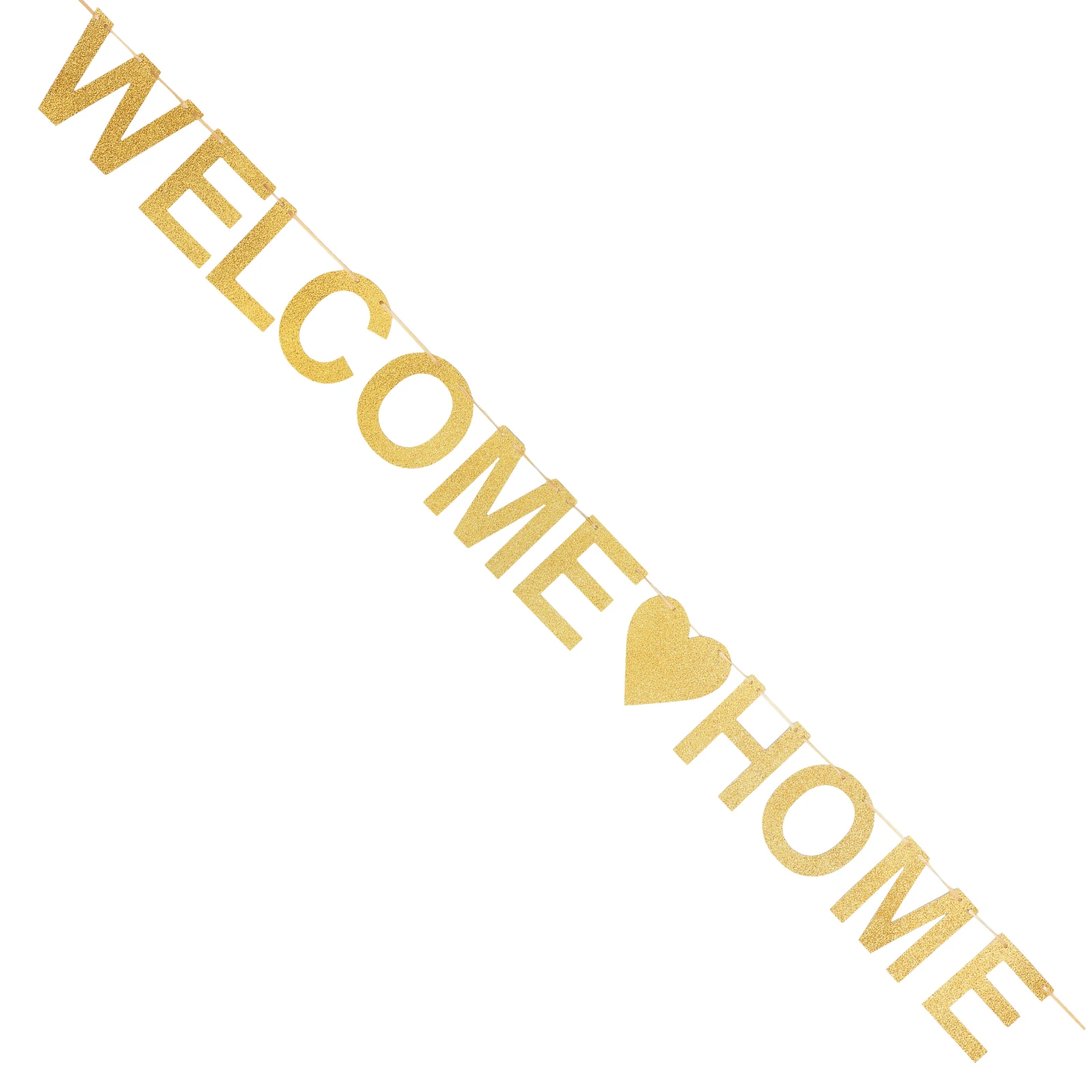 

1 set Welcome Home Banner Party Decoration Gold Paper Banners Elegant Design Lightweight Compact Size Versatile Occasions Indoor