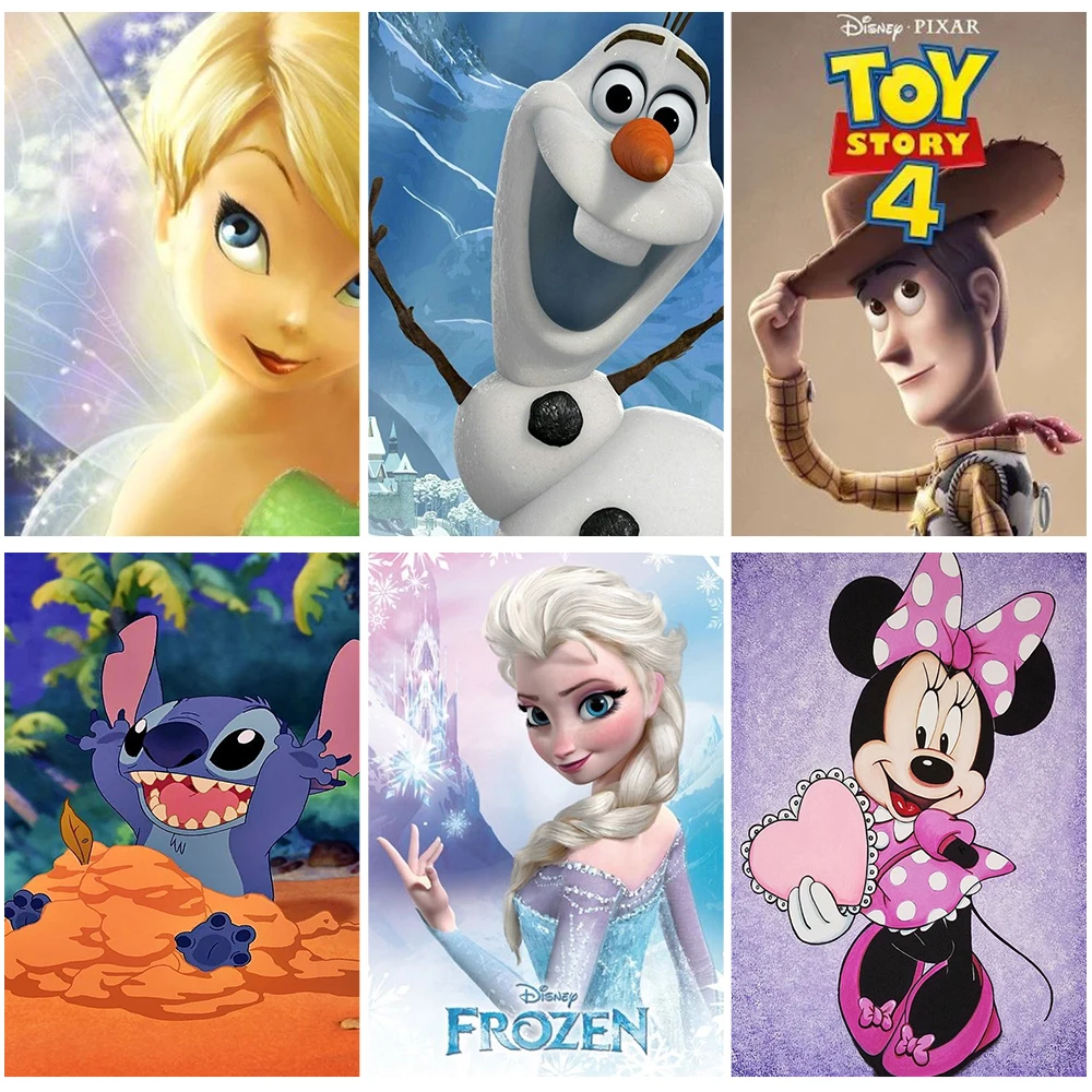 

Disney Cartoon Characters Oil Painting By Numbers DIY Paint by numbers On Canvas Home Decor Frameless Digital Painting