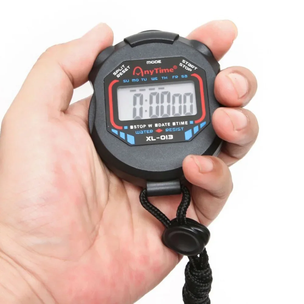 

Waterproof Digital Stopwatch Chronograph Alarm 24H Clock Handheld LCD Sports Stopwatch Timer Stop Watch With String for Sports