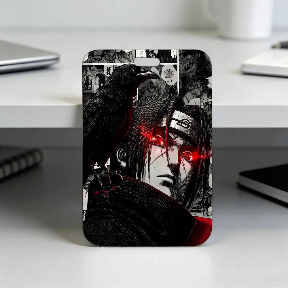 Anime N-NARUTO Akatsuki Itachi Sharingan Transparenter Kartenhalter Mitarbeiter Plastik-Schiebeabdeckung Schlüsselband Arbeits-Geschäfts-ID-Tasche Bus – Detail 32