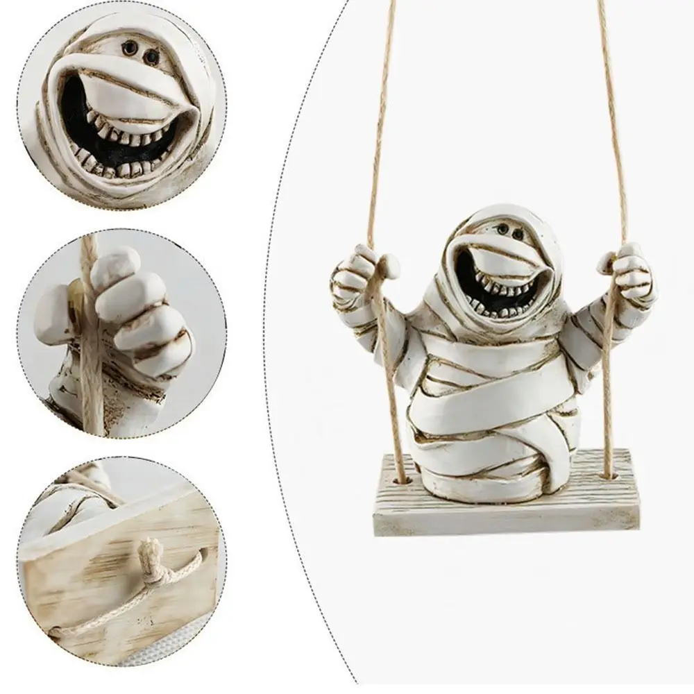 Courtyard Tree Fence Pendant Halloween Mummy Pendant Mummy Ornaments Garden Decoration Resin Festival Mummy Ornaments Resin