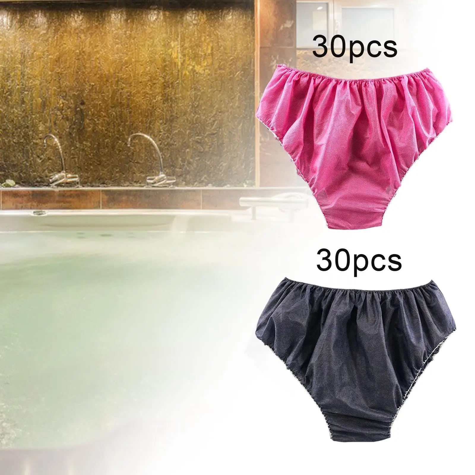 30 Pieces One Time Underwear Soft Breathable Single Layer Elastic Waist