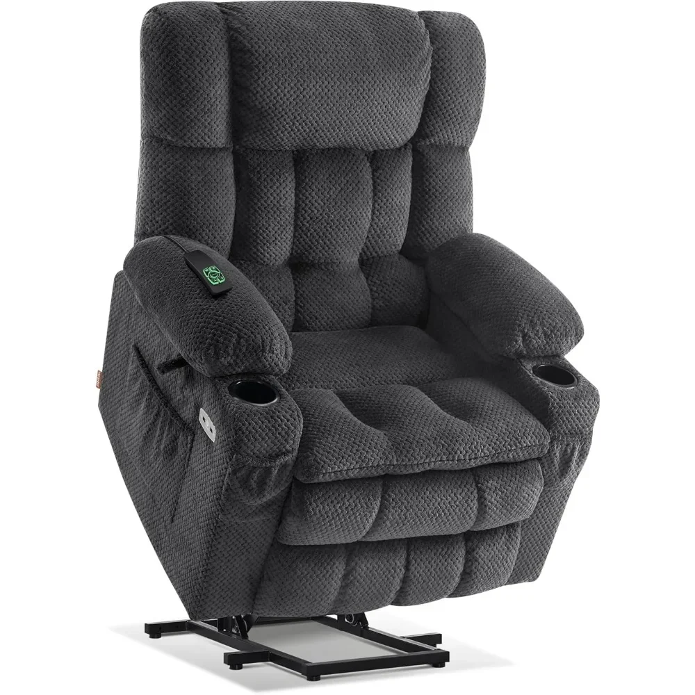 Dual Motor Power Lift Recliner Chair with Massage and Heat for Elderly People, Infinite Position, USB Ports, Christmas Gift