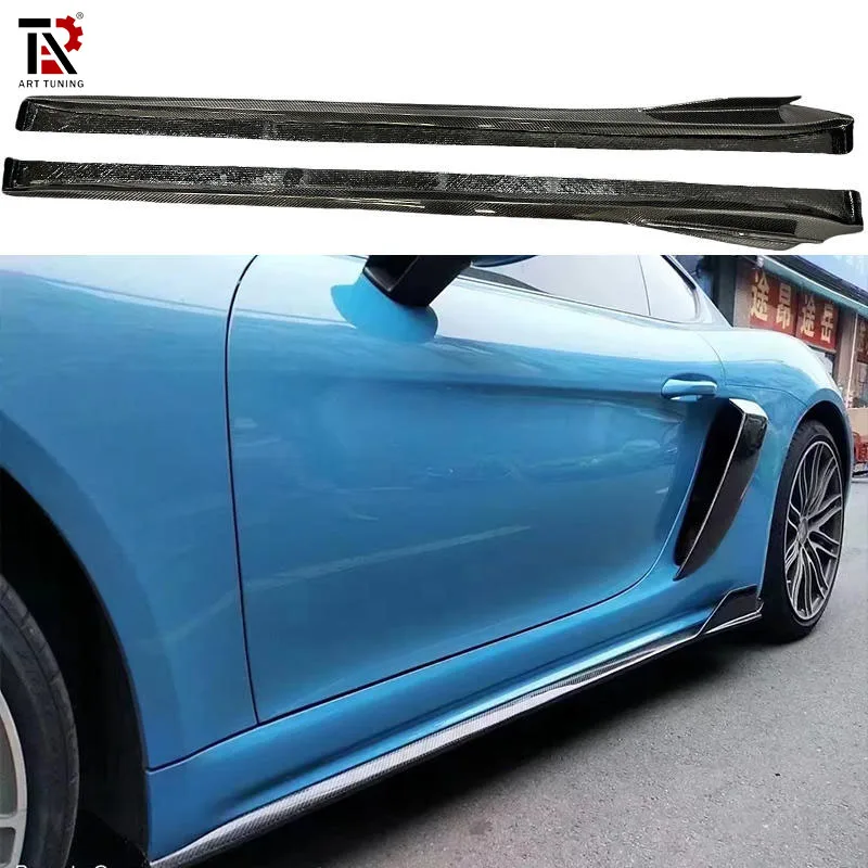 

718 982 Cayman Boxster Carbon Fiber Side Skirts 981 GTS Splitters Bumper For Porsche Cayman 718 982 Conversion Kit