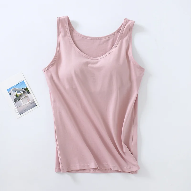 Lingeries For Woman Sleep Shirts New Cotton Sleepwear Tops Chest Pad Casual Bottoming T-shirt Nightwear Vest One Piece Pajamas