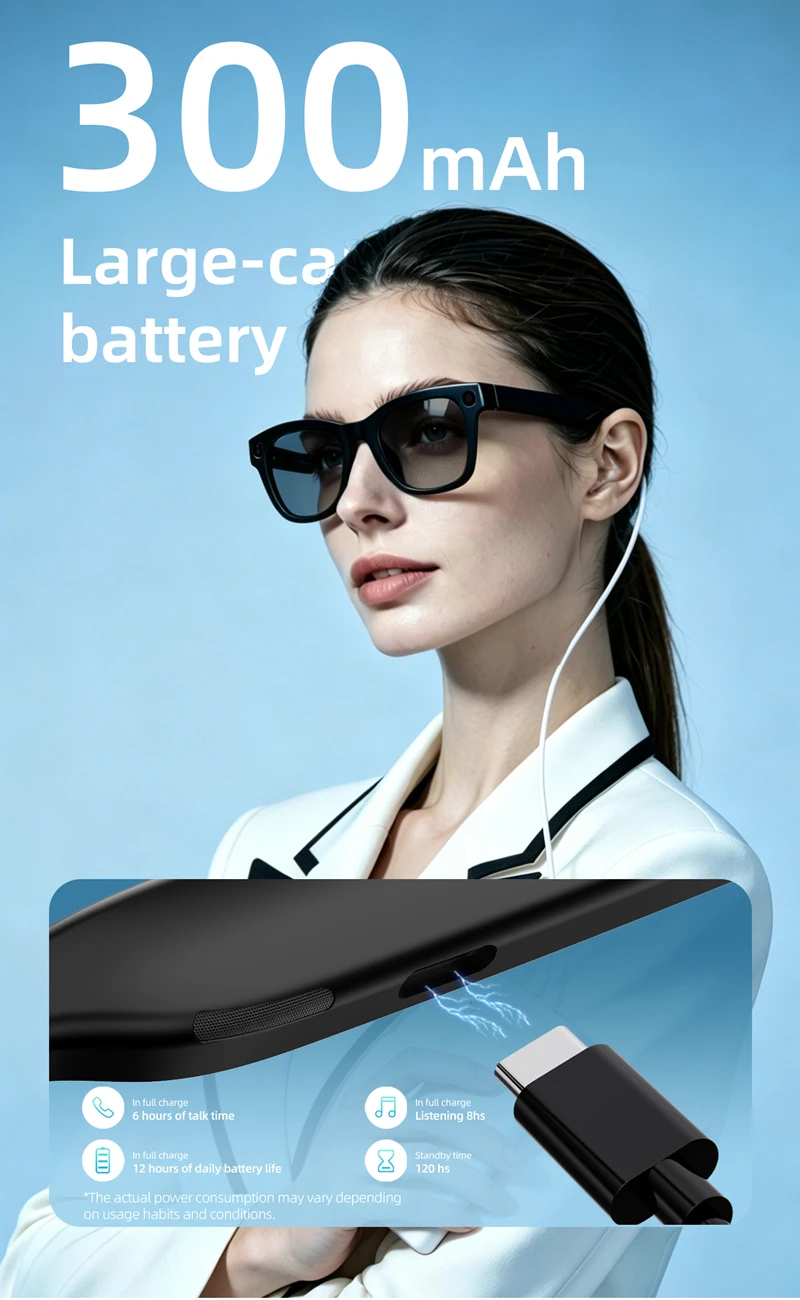 Intelligent Glasses AI Recognition Conversation Photography Video Translation 8 Million High-Definition Electrochromic Lenses