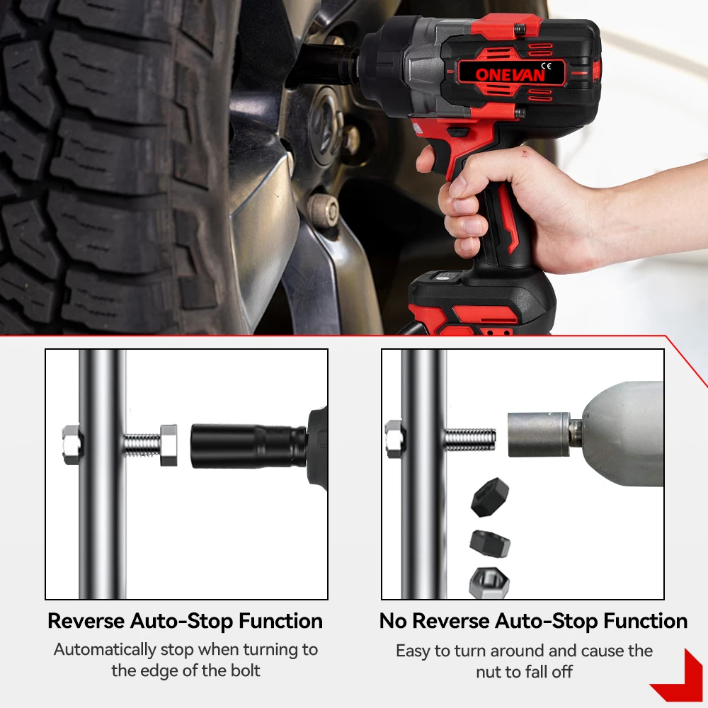 ONEVAN 2800N.M 2800W Avvitatore elettrico senza spazzole 1/2 pollici Cordless Torque Wrench Cacciavite Strumento per Makita 18V Batteria