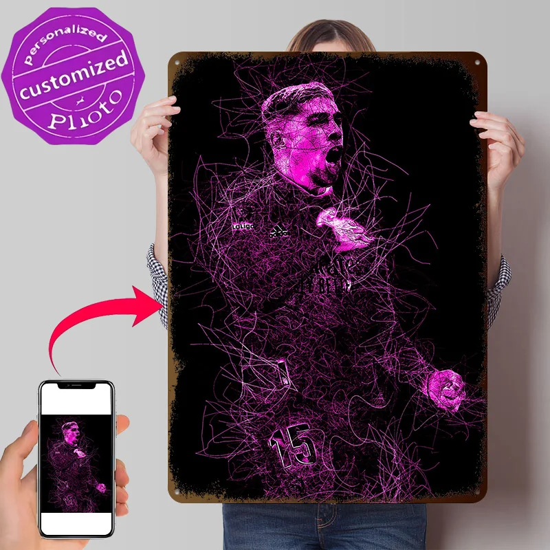 Federico Valverde 3D Texture Metal Poster Customized Wall Art Tin Sign Gift for Mancave Office Decor Room Decoration Aesthetic