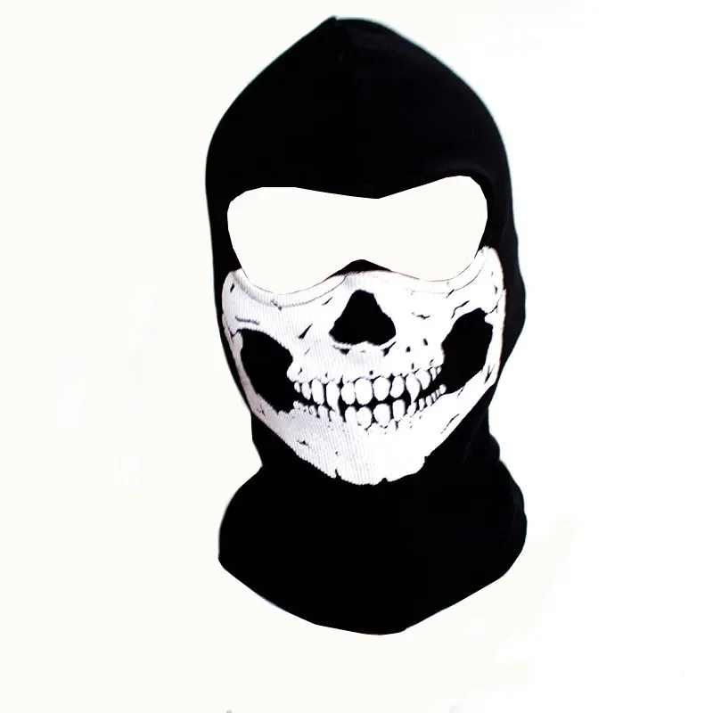 Counter Terrorism Elite Headgear Cosplay Costume Halloween Party Call of Duty: Black Ops Cold War Skull Pattern FPS Game Cotton