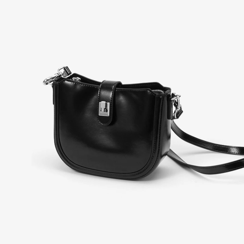 Women's Small Saddle Bag with Genuine Leather Convertible Crossbody Shoulder Bag Vintage Daily Work