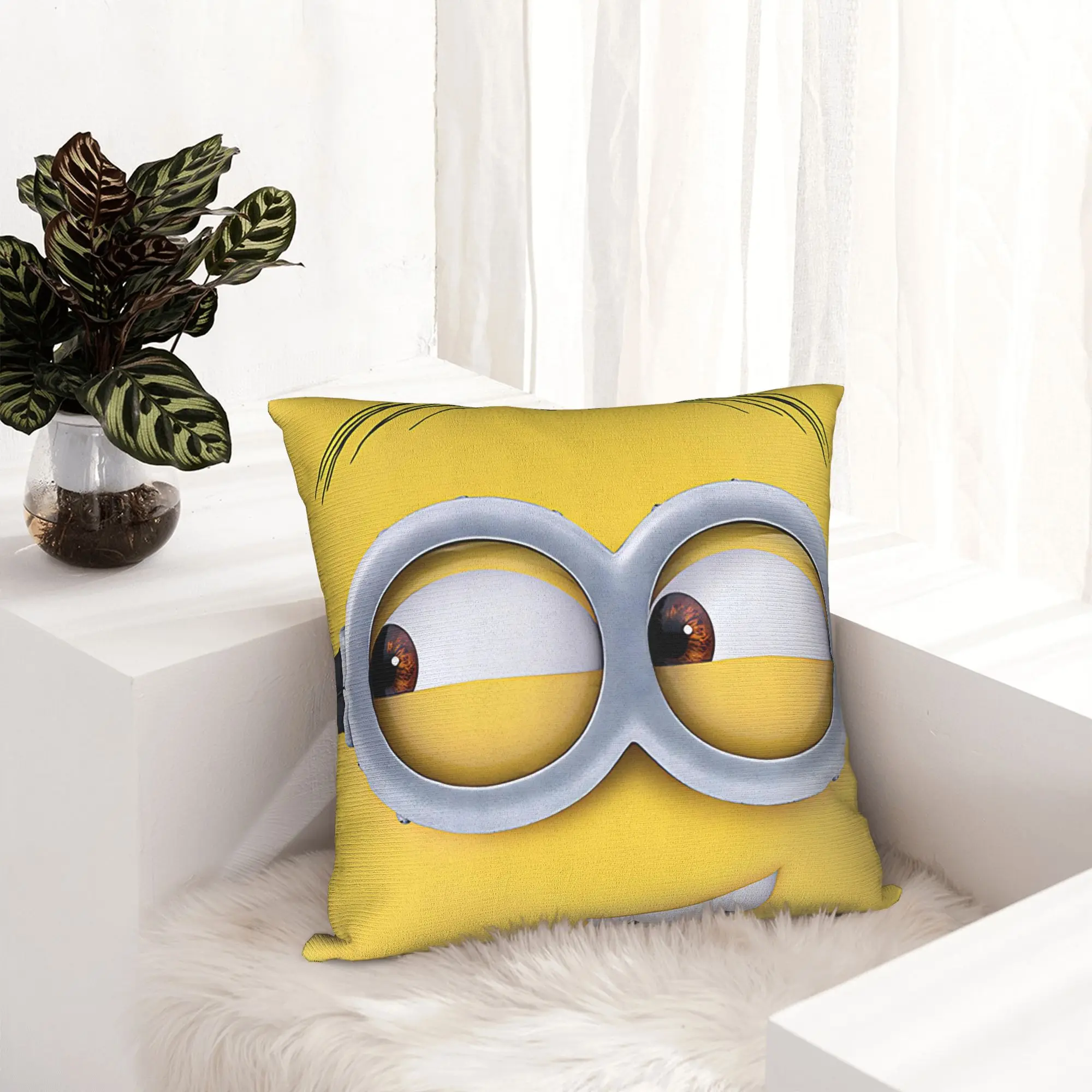 M-Minions-s Cartoon Movie Pillowcase Soft Polyester Cushion Cover Decor  Pillow Case Cover Home Zipper 45X45cm