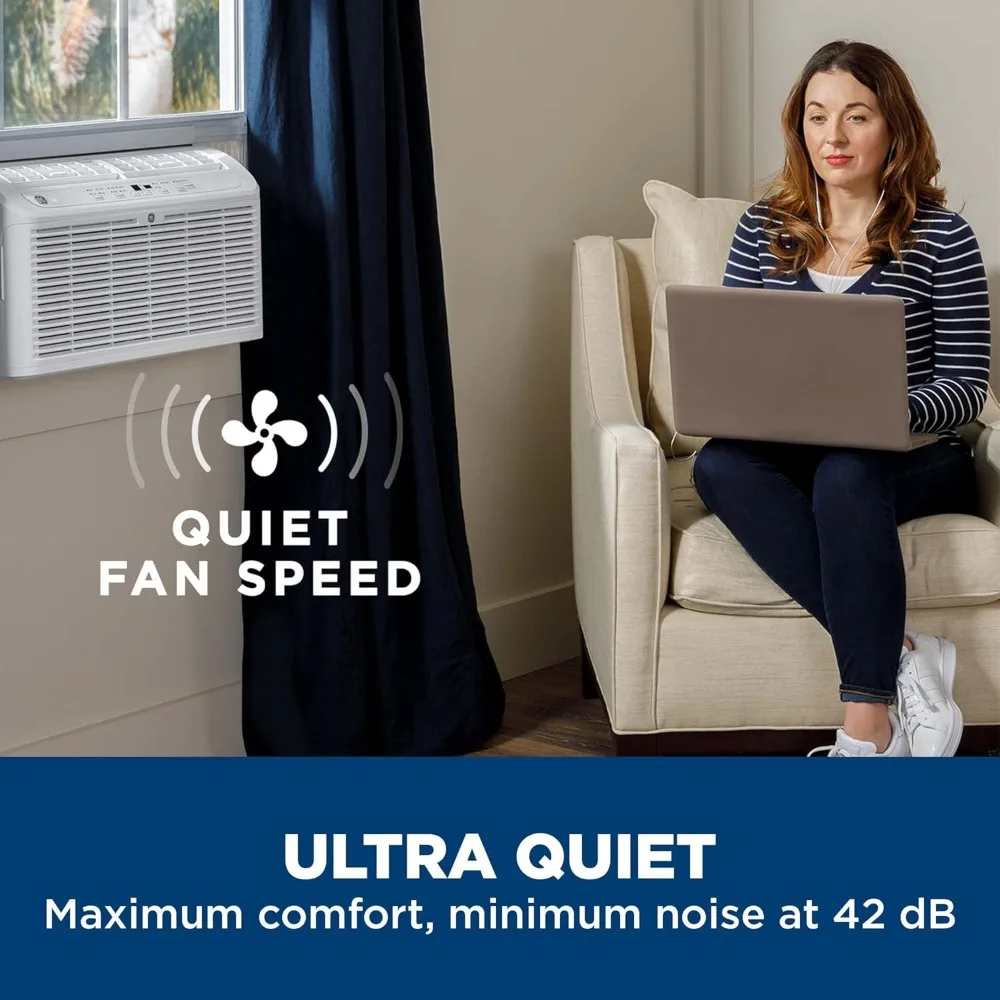 6,200 BTU Ultra Quiet Window Air Conditioner for Small Rooms and Bedrooms, Control Using Remote, 6K Window AC Unit