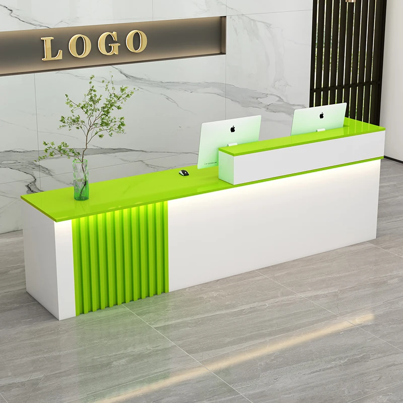 

Storage Green Reception Desks Beauty Hotels Decor Classic Wood Reception Desk White Clothing Empfangs Theke Office Furniture