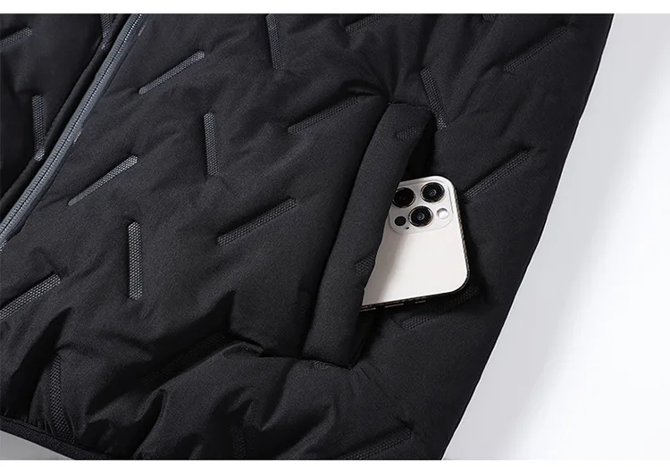 Herrenweste, warme ärmellose Jacke, wasserdichte Winterjacke mit Reißverschluss, winddichte Weste, warme dicke Weste, Freizeitjacke. – Detail 8