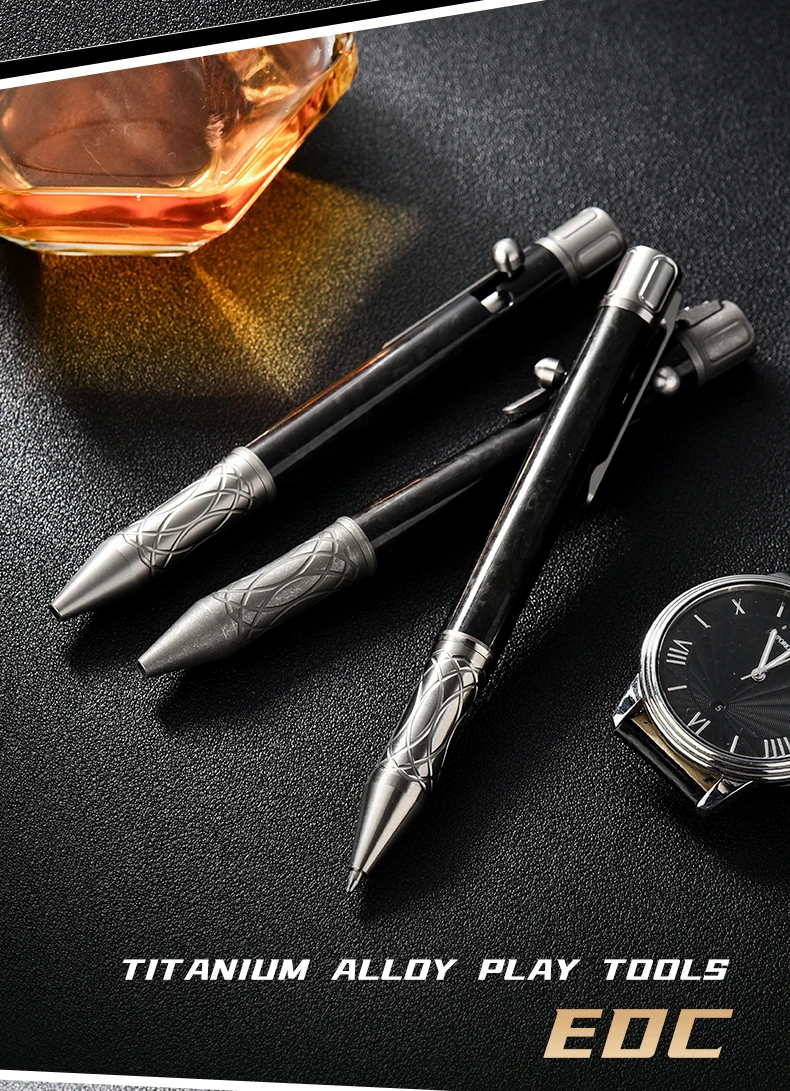 TIMULTI Titanium pen,High Quality Steel Metal Glass Breaker Office Titanium Utility Fountain Pen