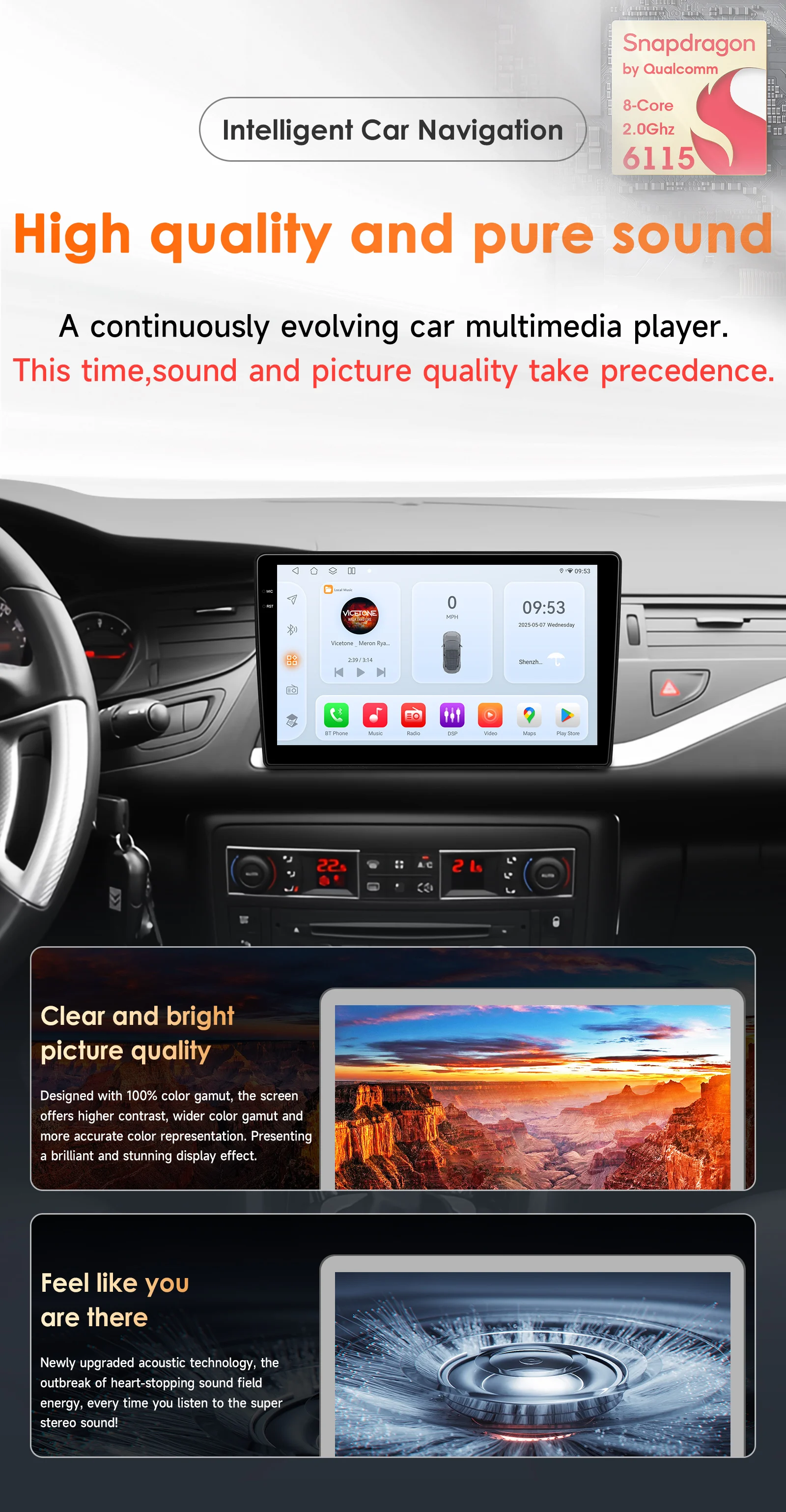 Obrázek 3: 10.1'' 2nz DIN autoradio pro citroen C5 2008 -2017 GPS 2din Android auto rádio multimediální video hráč bezdrátový Carplay auto 4G DSP