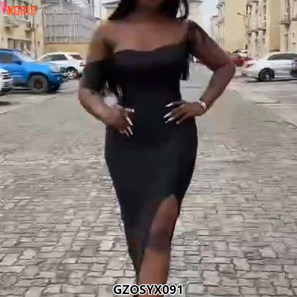 

New Women Fashion Tassel Strapless Bandage Dress Sexy Off Shoulder Bodycon Club Celebrity Party Female Midi Dresses-GZOSYX091