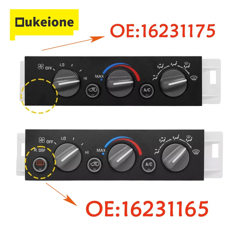 

A/C Heater Climate Control Panel Switch for Chevrolet C1500 C2500 C3500 K1500 K2500 K3500 Tahoe 16231175 16231165 Auto Parts
