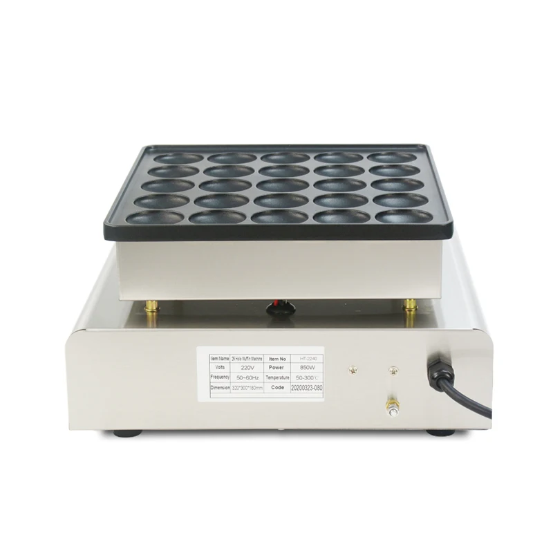 آلة فطائر صغيرة من الفولاذ المقاوم للصدأ ، آلة صنع غير لاصقة للحفلات ، Poffertjes ، تجارية ، عالية الجودة ، 25 حفرة