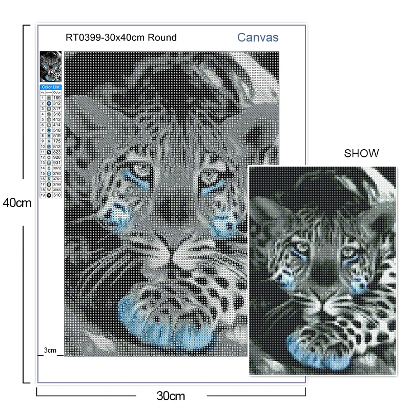 5D Diamond Art Painting Leopard Animal Mosaic Embroidery Cross Stitch Kit Full Round Rhinestone Diy Wall Home Decor Gift