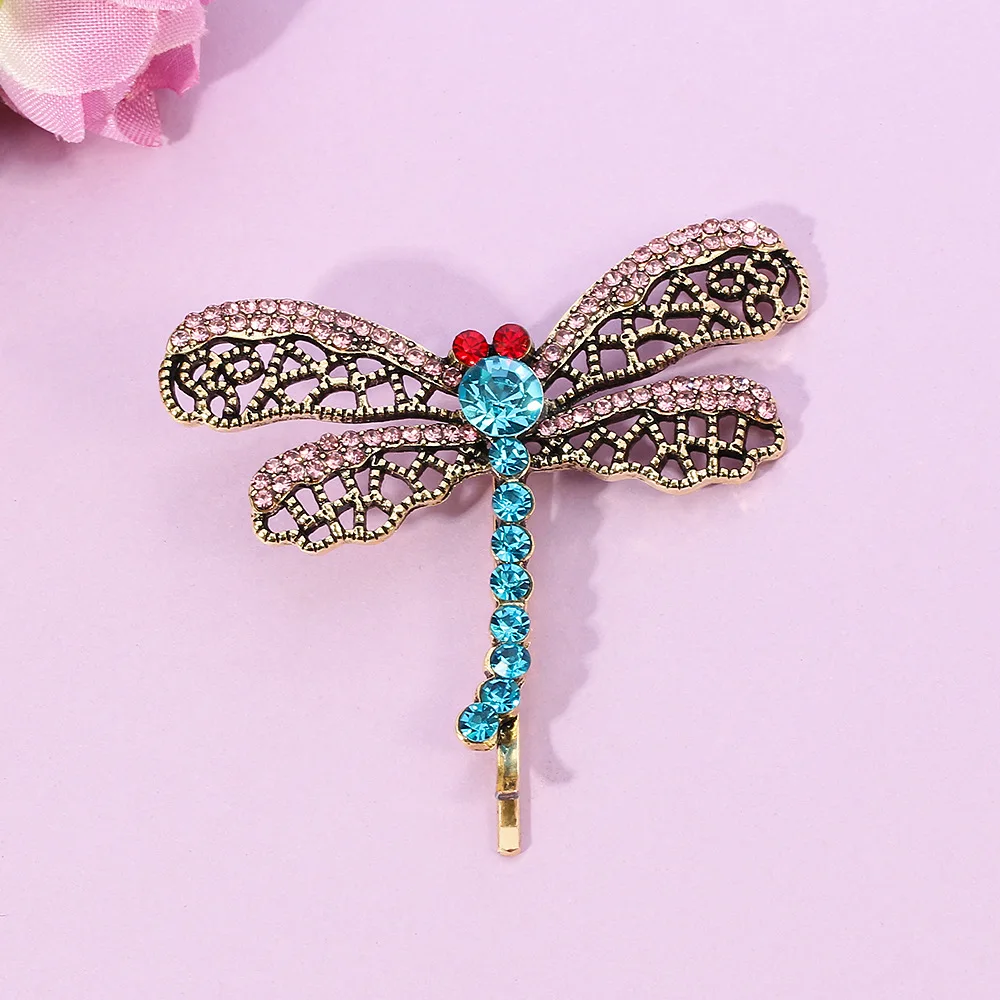 Horror Movie Coraline & The Secret Door Dragonfly Hair Clip Women Crystal Brooches Vintage Hairpins Headwear Hair Accessories