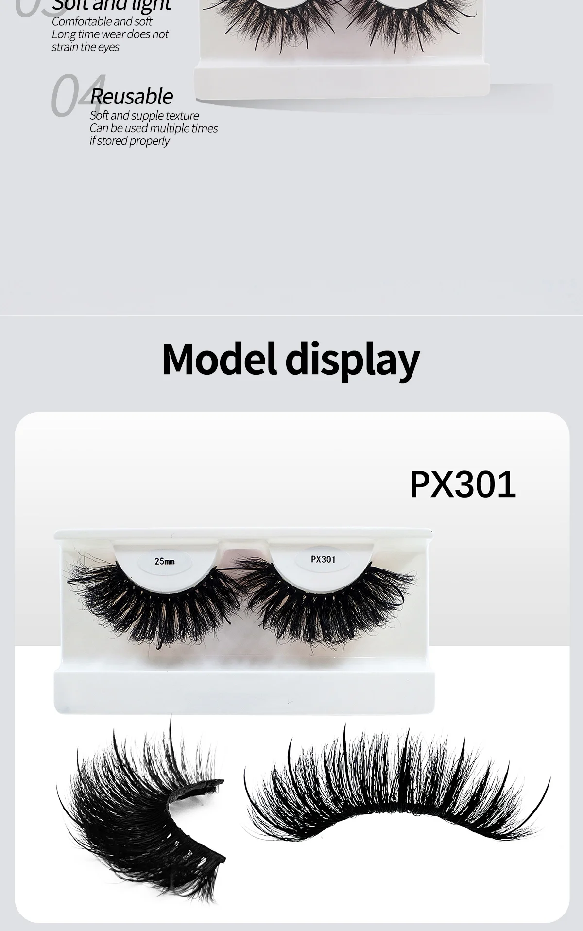 Neue nasse flauschige Nerz Wimpern mit Spikes Make-up Anbieter 16mm 18mm 25mm Volumen lang natürlichen Look Nerz Wimpern Großhandel – Detail 3