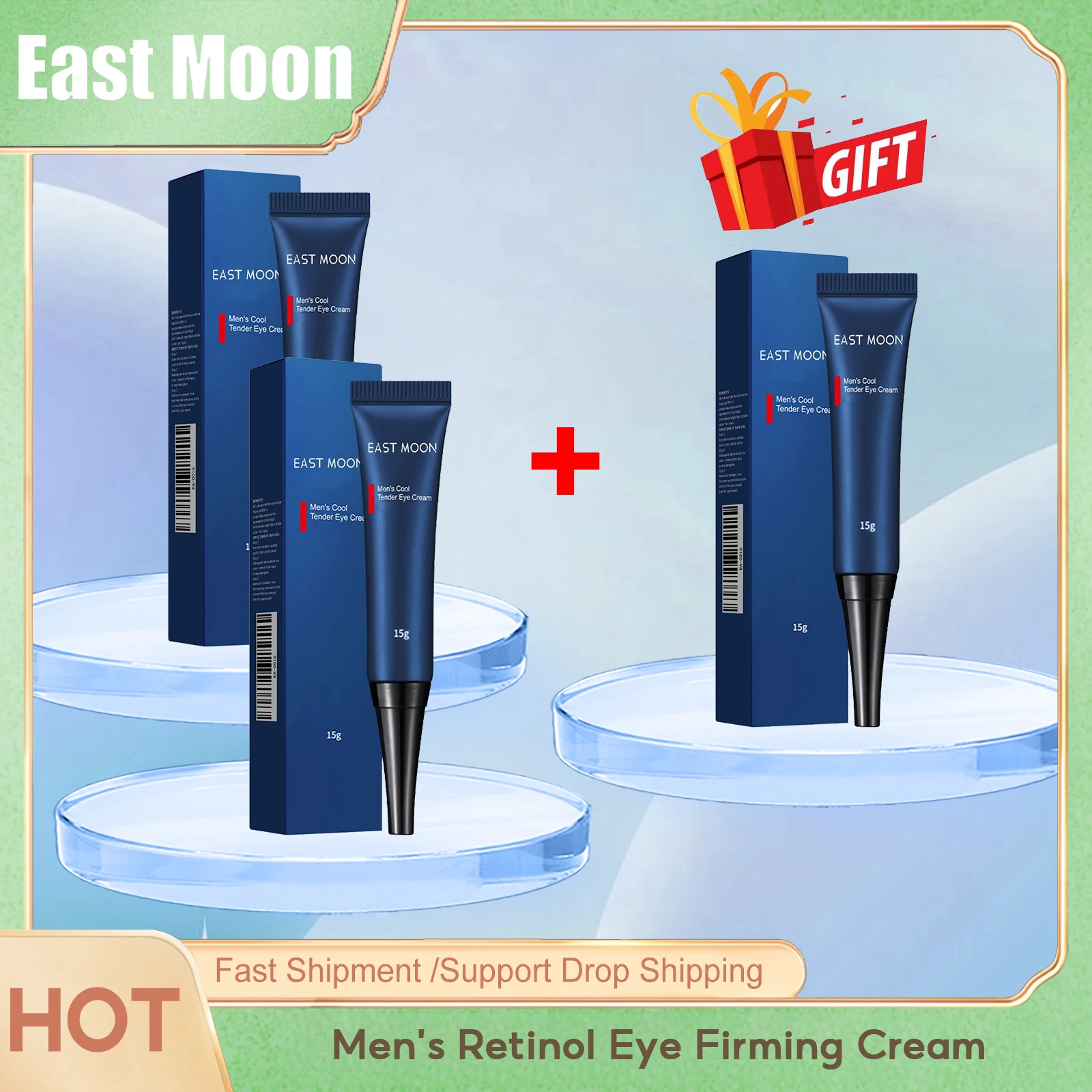 

East Moon Man Retinol Eye Firming Cream Improve Dry Reduce Dark Circle Remove Puffiness Bags Anti W-rinkles Eye Tightening Cream