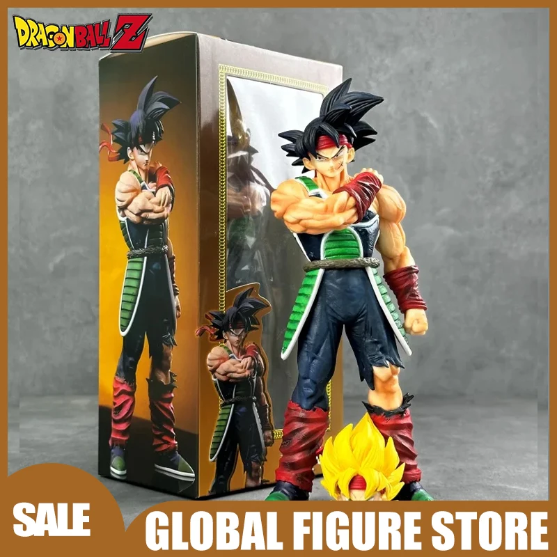 

24cm Dragon Ball Super Saiyan Bardack Character Figure with Changeable Heads Model Anime PVC Action Collectible Statue Toy Gift