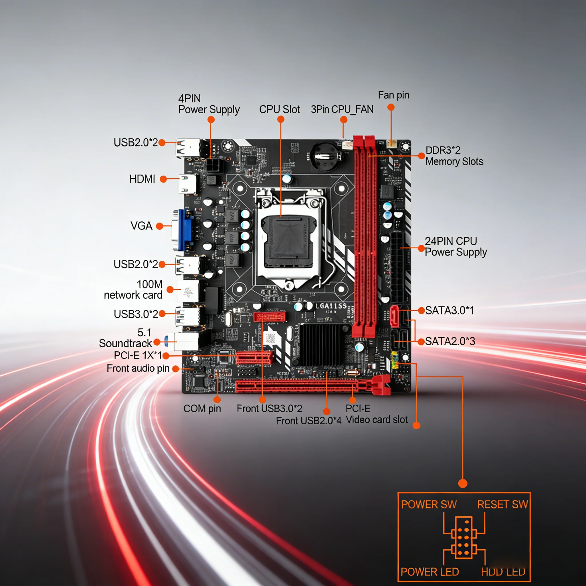 B75-HM Motherboard LGA 1155 Support 2*DDR3 USB3.0 SATA3 NVME M.2 WIFI Placa Mae  plate board pc gamer  B75 Dual channel