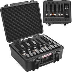 SucceBuy Hard Pistol Cases w/ Pre-cut PU Foam Lining Waterproof Dustproof Hard Gun Case for 1/2/5/6 Pistol Lockable Pistol Case