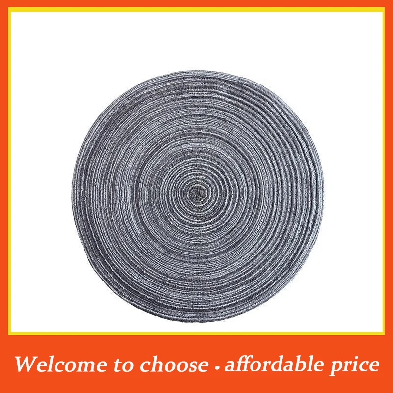 #Round Woven Placemats Rustic Style Heat Resistant Non Slip 4Pcs Table Mats for Kitchen Home Wedding Banquet