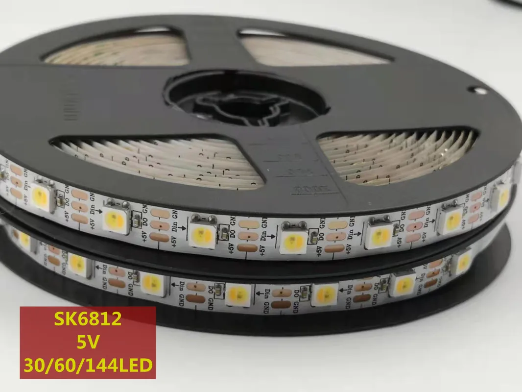 1M/5M SK6812 WWA Led Strip (Warm white/white/Amber) DC5V 30 60 144 LEDs/Pixels/m 3 in 1 5050 SMD programmable Addressable