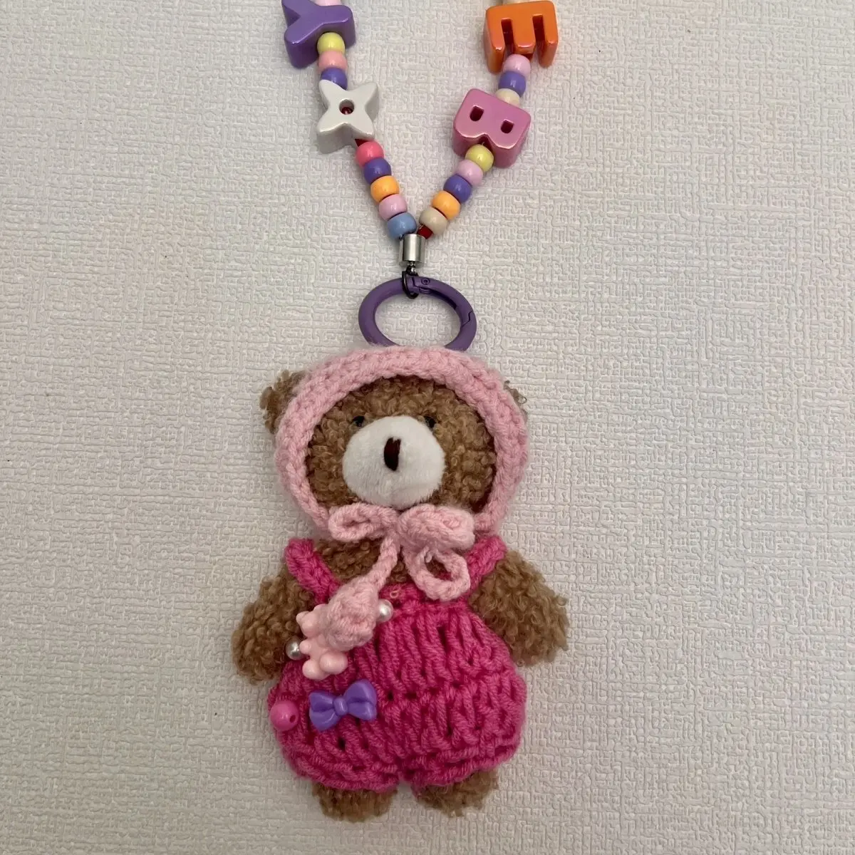 الكورية diy اليدوية مخصص الدب الاكريليك حبل قلادة أفخم دمية قلادة لطيف دمية حقيبة قلادة
