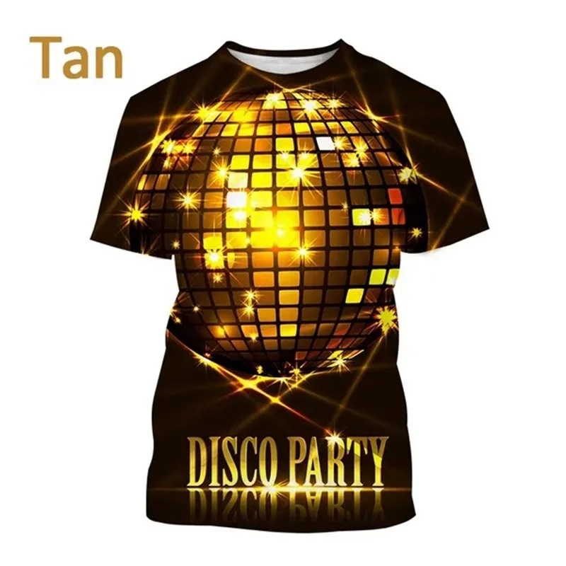 New Party Disco Ball Print Tshirt a maniche corte O Neck Plus Size T Shirt per uomo donna Casual Cool Hip-hop Streetwear Tee Tops