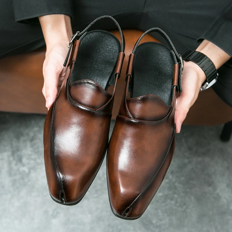 

Man Shoes Designer Leisure Men Sandals Summer New Buckle Strap Flat Shoes for Men Fashion Business Driving Casuals Shoes Zapatos