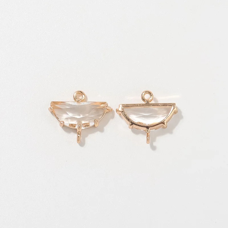 New copper gold-plated rectangular crystal glass star connector for DIY earrings bracelets jewelry accessories