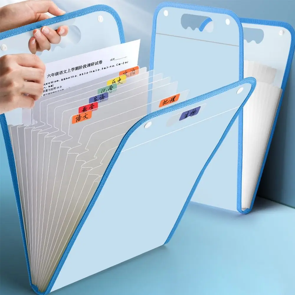

Large Capacity A4 File Folder 13-Layer Cartoon Animal Test Paper Storage Bag Waterproof Handheld Test Paper Clip