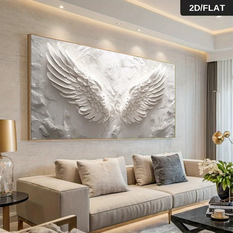 

1pc Extra Large Abstract Angel Wings Wall Art Elegant Minimalist Painting Poster, for Living Room, Bedroom, No Frame Wall Decor