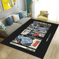 J-D-M Cool Racing Car Printed Carpet for Living Room Decor Entrance Floor Mat Home Nonslip Multi Function Rug Hallway Decor