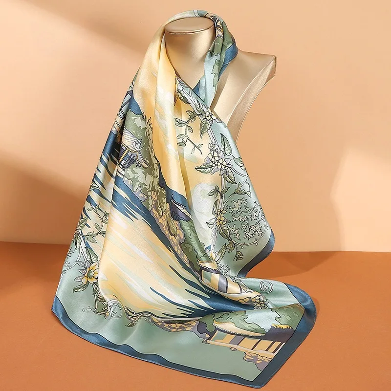 New Silk Scarf  Mulberry Shawl 70cm Square Wholesale Summer Gift Scarf