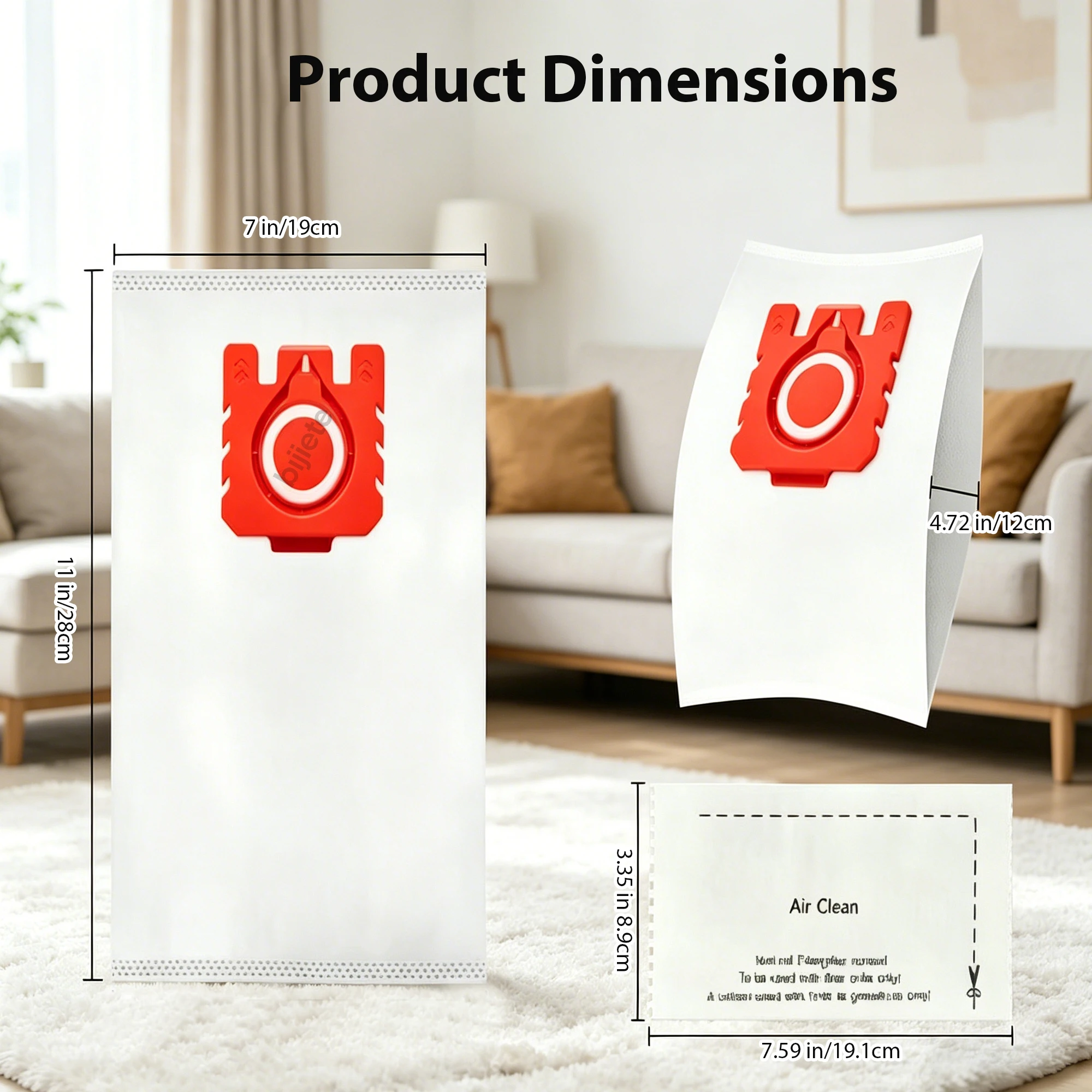 3D Dust Bags for Miele Series FJM and GN Vacuum Cleaners Models: Complete C1/C2/C3, Compact C1/C2, Classic C1, S8, S6, S5, S4...