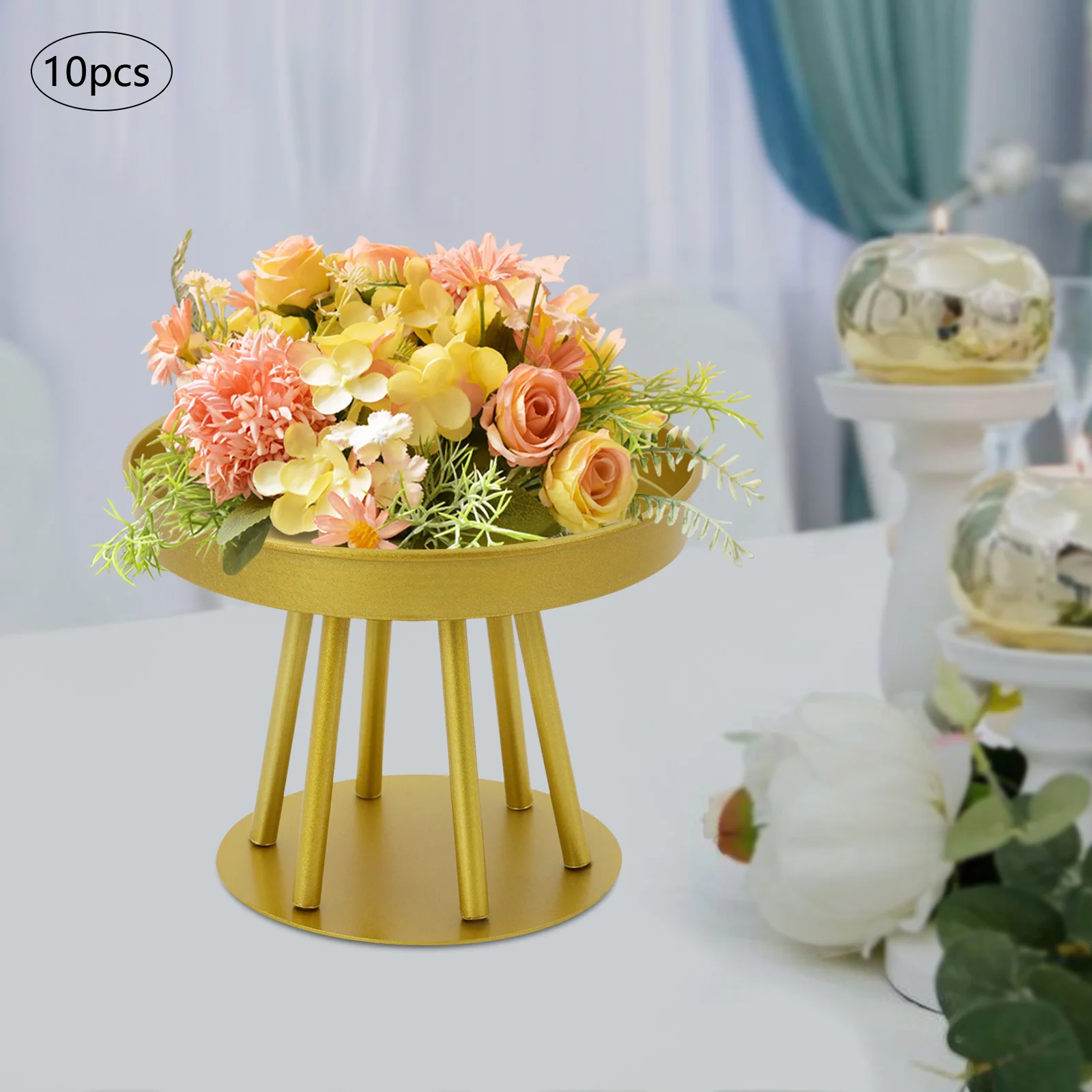 

10Pcs Circular Flower Stands Wedding Flower Stand Metal Flower Stand For Weddings Celebrations Flower Shops Various Parties